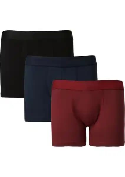 Altınyıl<dı>z Classics Erkek Bordo-Lacivert 3'lü Pamuklu Esnek Boxer Paketi
