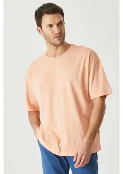 Altınyılz Classics Erkek Gül Kurusu Oversize Pamuk Tişört Rahat ve Şık Yazlık Tasarım