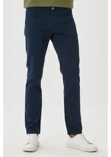 Altınyılz Classics Erkek Lacivert Slim Fit Dar Kesim Pantolon Günlük Şıklık İçin Uygun