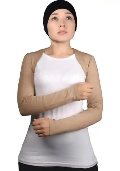 Altobeh Uzun Kollu Tesettür Bolero Koyu Bej Şıklık ve Konfor Sunan Pratik Üst Giysi