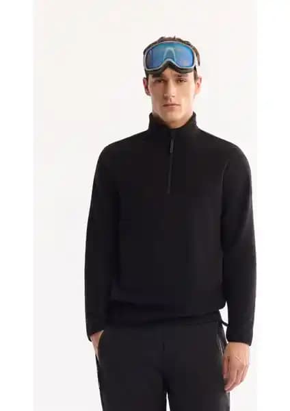 AVVA Erkek Siyah Dik Yaka Fermuarlı Soft Touch Polar Sweatshirt İnceleme ve Özellikleri