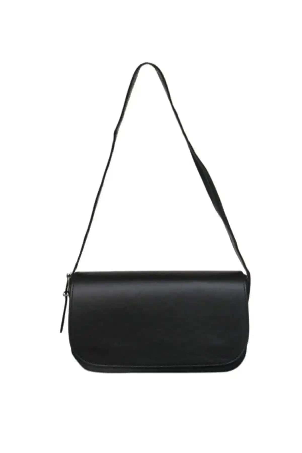 Bag&more Vicky Kadın Siyah Kapaklı Baget Çanta Günlük Kullanım ve Şıklık İçin Uygun