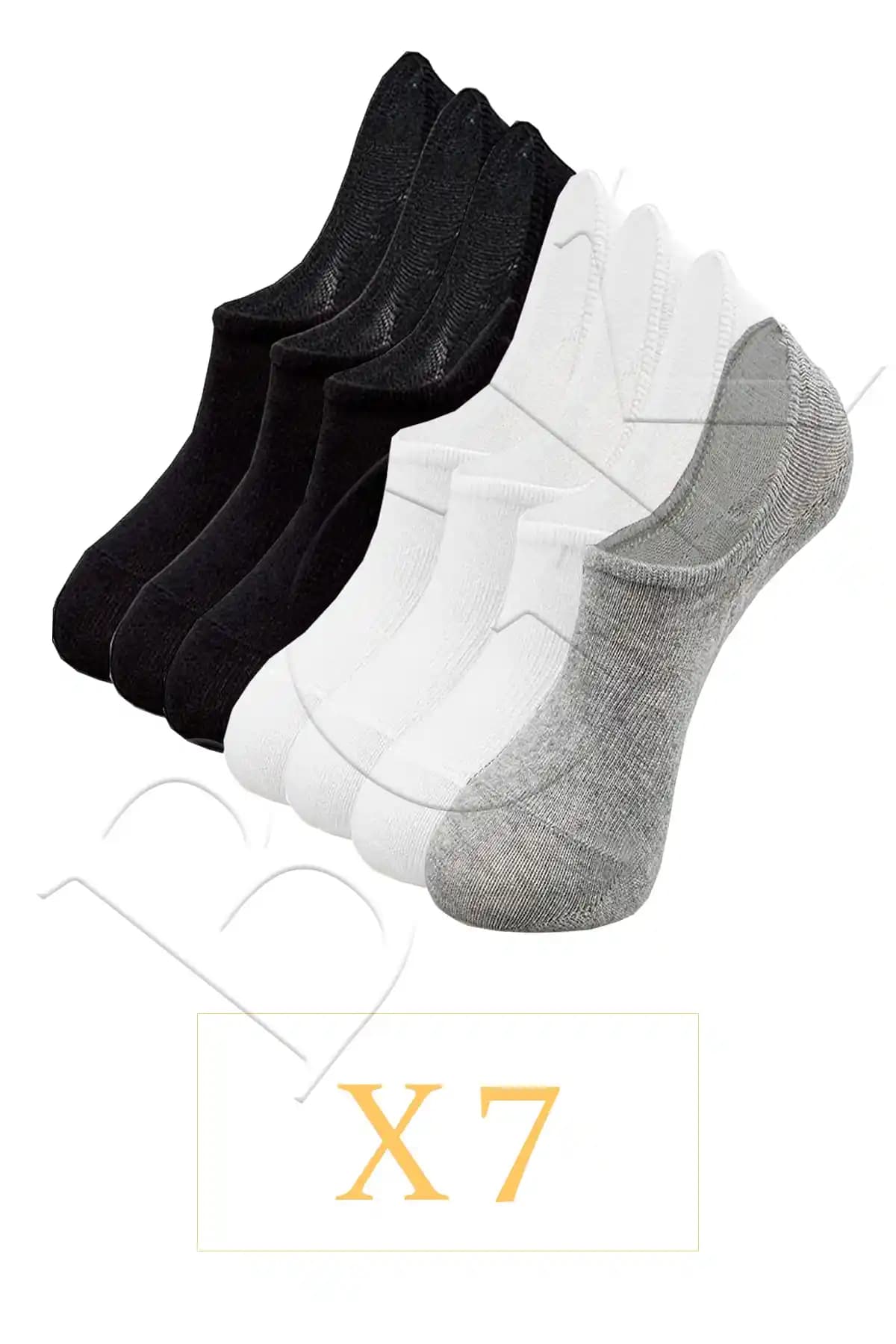 BGK Unisex 7'li Görünmez Spor Ayakkabı Çorabı Günlük ve Spor Kullanımı İçin Uygun