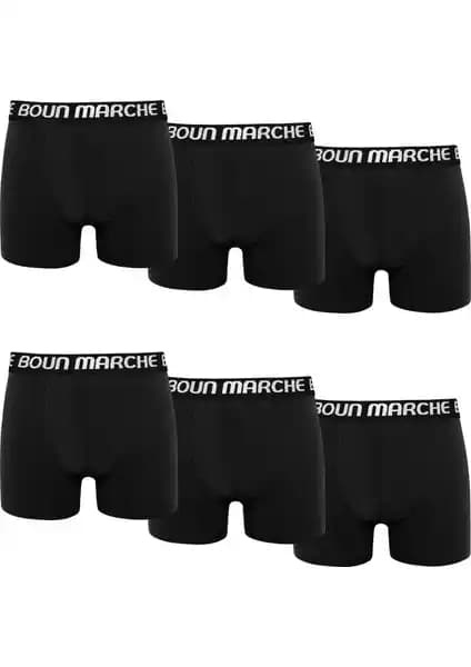 Boun Marche Erkek Boxer Likralı 6'lı Kutu Günlük Kullanım ve Şıklık İçin Uygun
