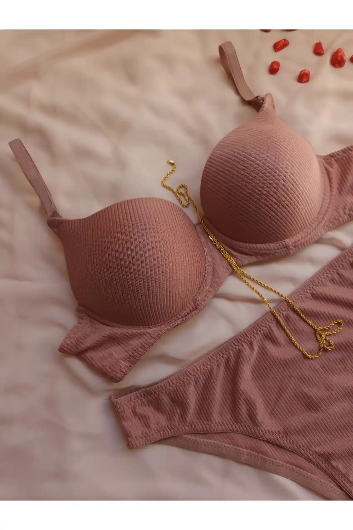 BY GUZEL Fitilli Desenli Destekli Pudra Sütyen Takımı İnceleme ve Kullanıcı Yorumları