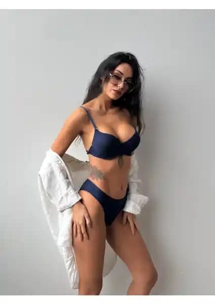 Cansoy Aria Desenli Destekli Lacivert Sütyen Takımı İncelemesi ve Özellikleri
