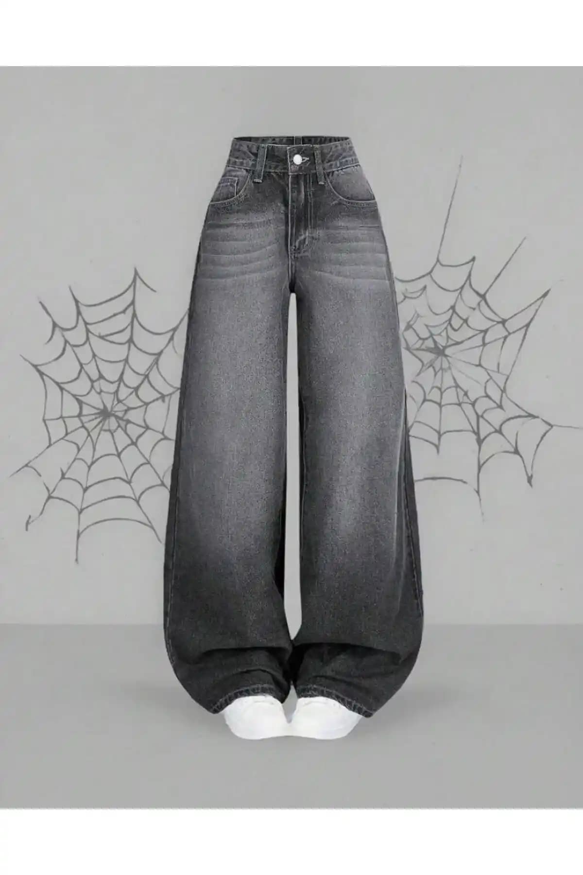 DEEFWEAR Y2k Yıkamalı Baggy Jean Pantolon Modern ve Rahat Giyim İçin Uygun
