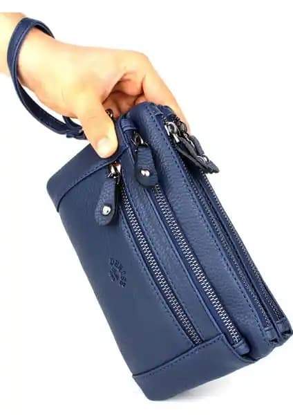 Derise Club Erkek Lacivert Çok Bölmeli Suni Deri Portföy Çanta Günlük Kullanım İçin