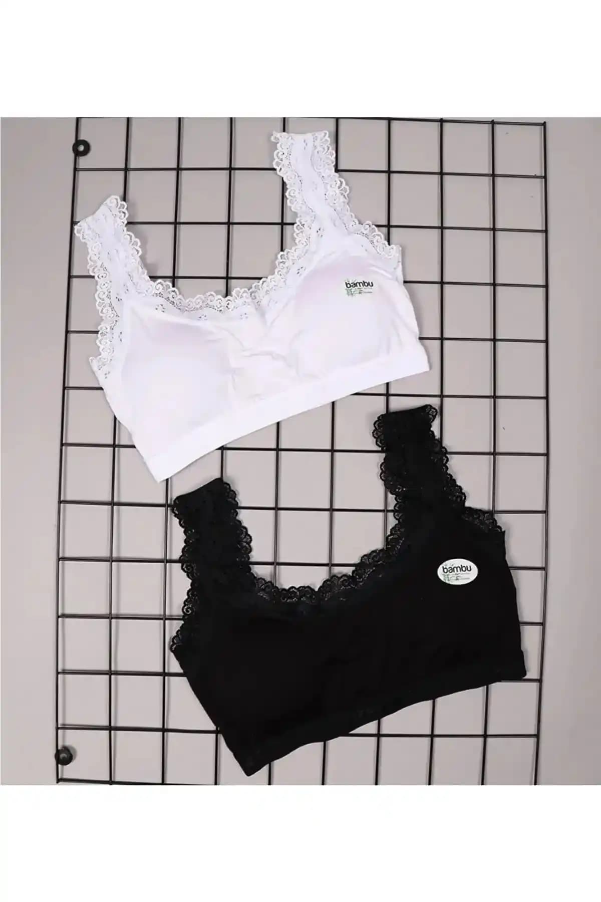 Dondeza Bambu Pedli Kalın Askılı Dantel Modelli Büstiyer Krop Günlük Şıklık ve Konfor Sunar