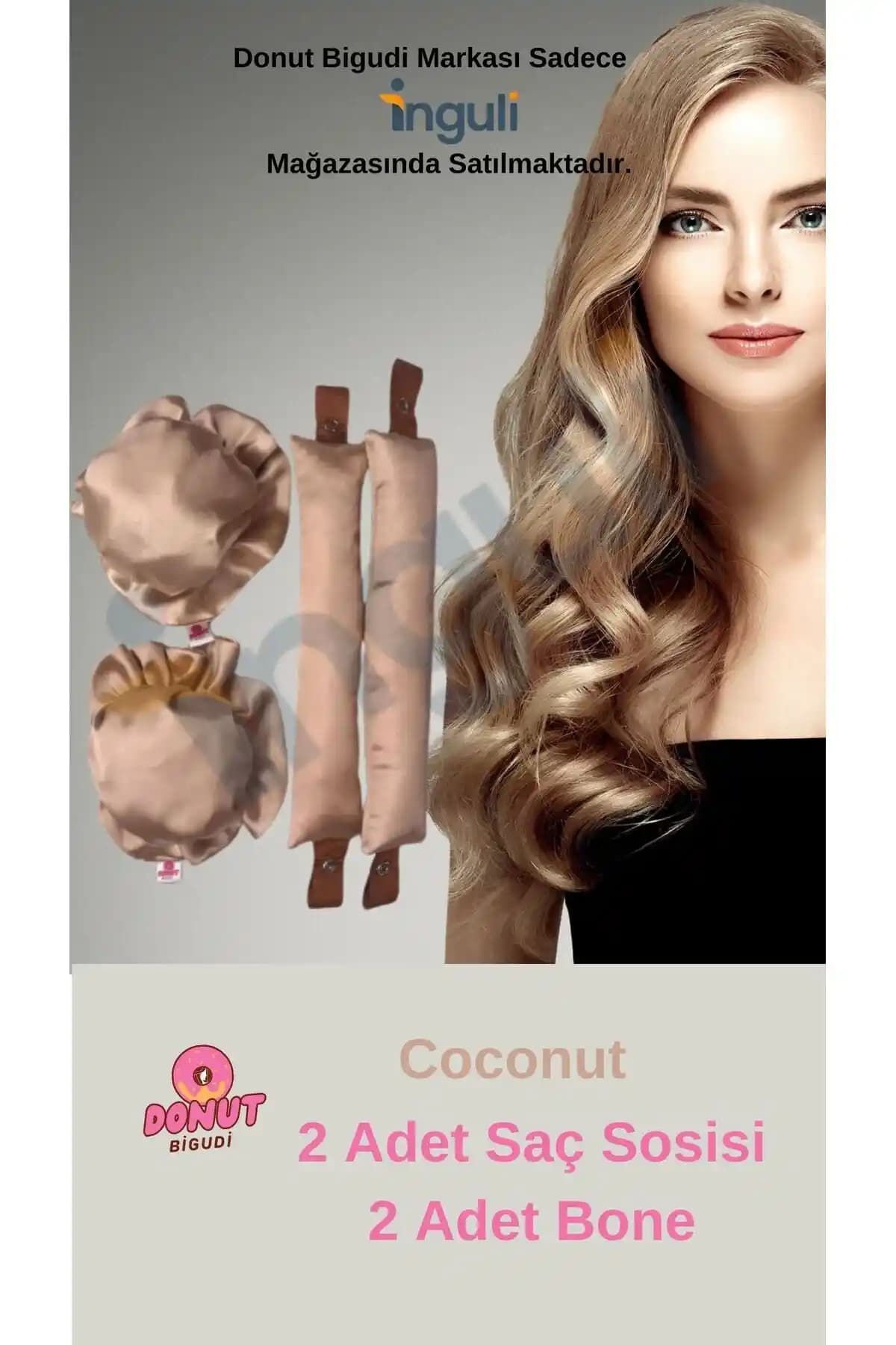 Donut Bigudi Coconut 4'lü Paket: Pratik ve Estetik Saç Şekillendirme Çözümü