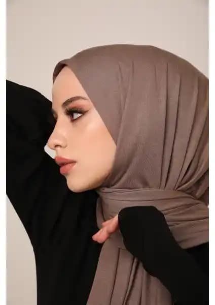 ELF PRIVE Premium Düz Pamuk Penye Şal Vizon Renk, Yumuşak ve Rahat Kadın Aksesuarı