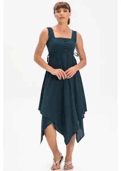 Eliş Şile Bezi Kolsuz Midi Boy Yazlık Elbise: Doğal Pamuk ve Şık Tasarım Özellikleri