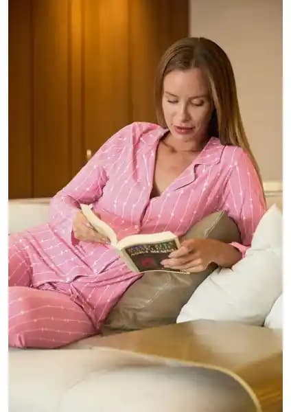 FullaModa İnce Çizgili Gömlek Yaka Süet Pijama Takımı Detaylı İnceleme ve Özellikleri