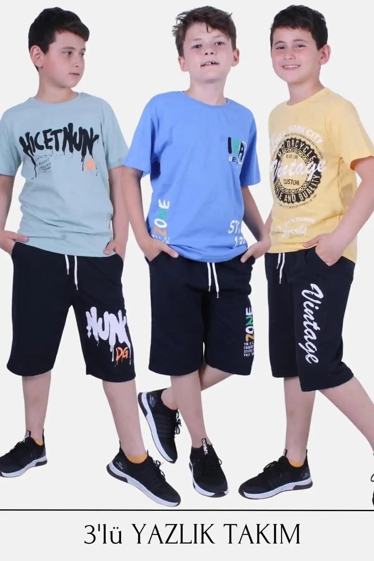 FYK Kids 3'lü Nuk Dg-zoone vintage erkek çocuk yazlık takımı detaylı inceleme