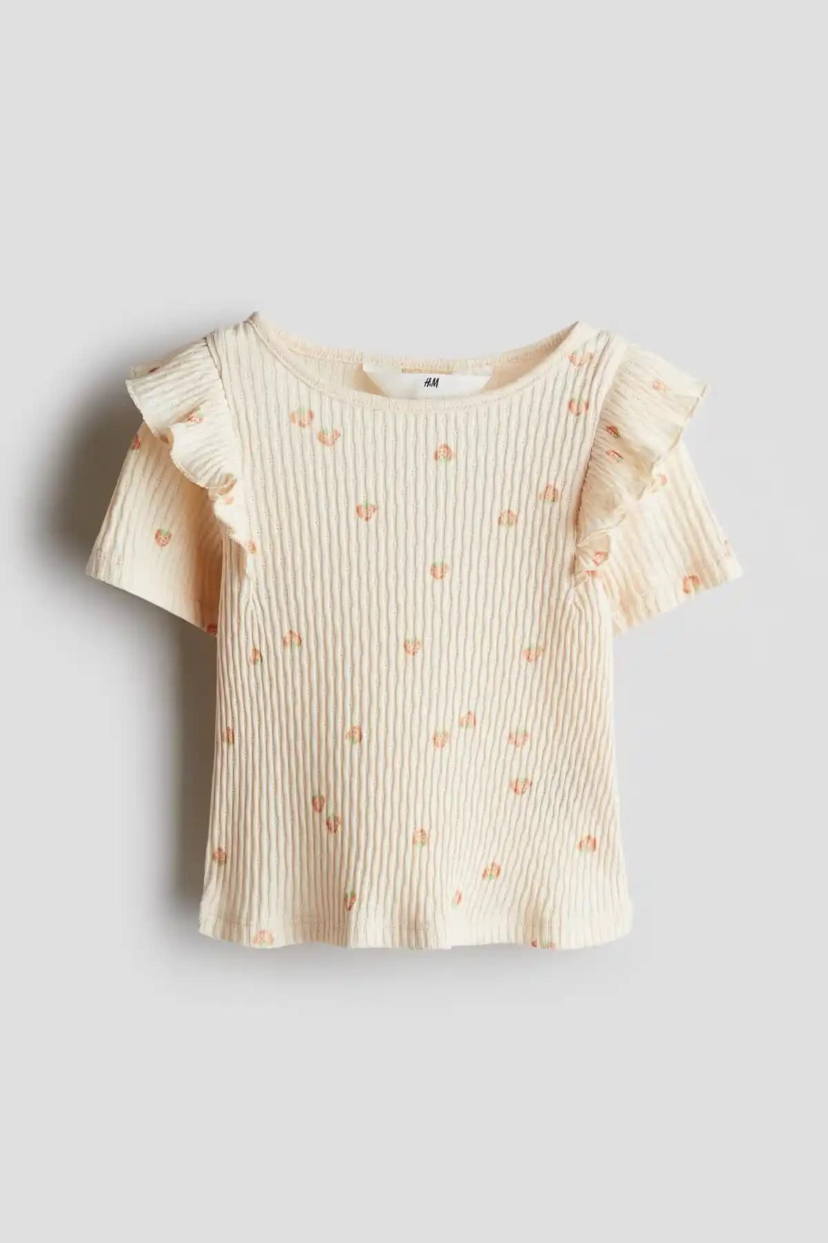 H&M Pamuklu ve Çizgili Kısa Kollu Üst: Günlük Şıklık ve Konforun Buluşması