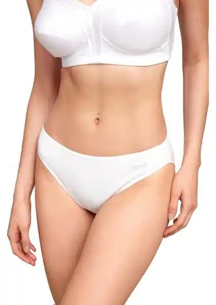 Kom Basic Düz 2'li Beyaz Kadın Külotları Yüksek Kalite ve Günlük Konfor İçin Uygun