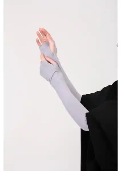 Manolya Şal Parmak Geçmeli Kaymayan Terletmeyen Kolluk 45cm Likralı Penye Tasarımı ve Kullanım Özellikleri