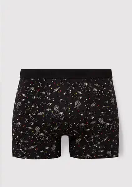 Mavi Galaksi Baskılı Siyah Erkek Boxer İncelemesi ve Özellikleri