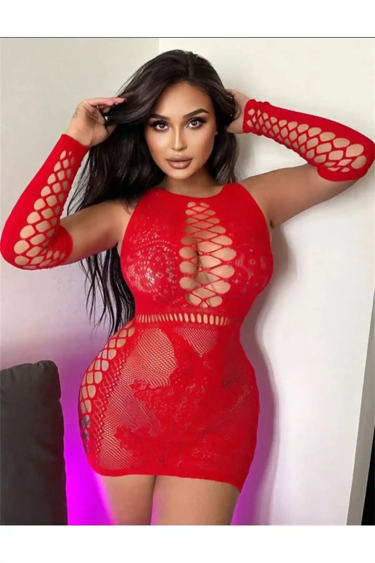 Miss Love Fantasy Fantazi Vücut Çorabı Kırmızı Yılbaşı Temalı Şık ve Rahat Tasarım