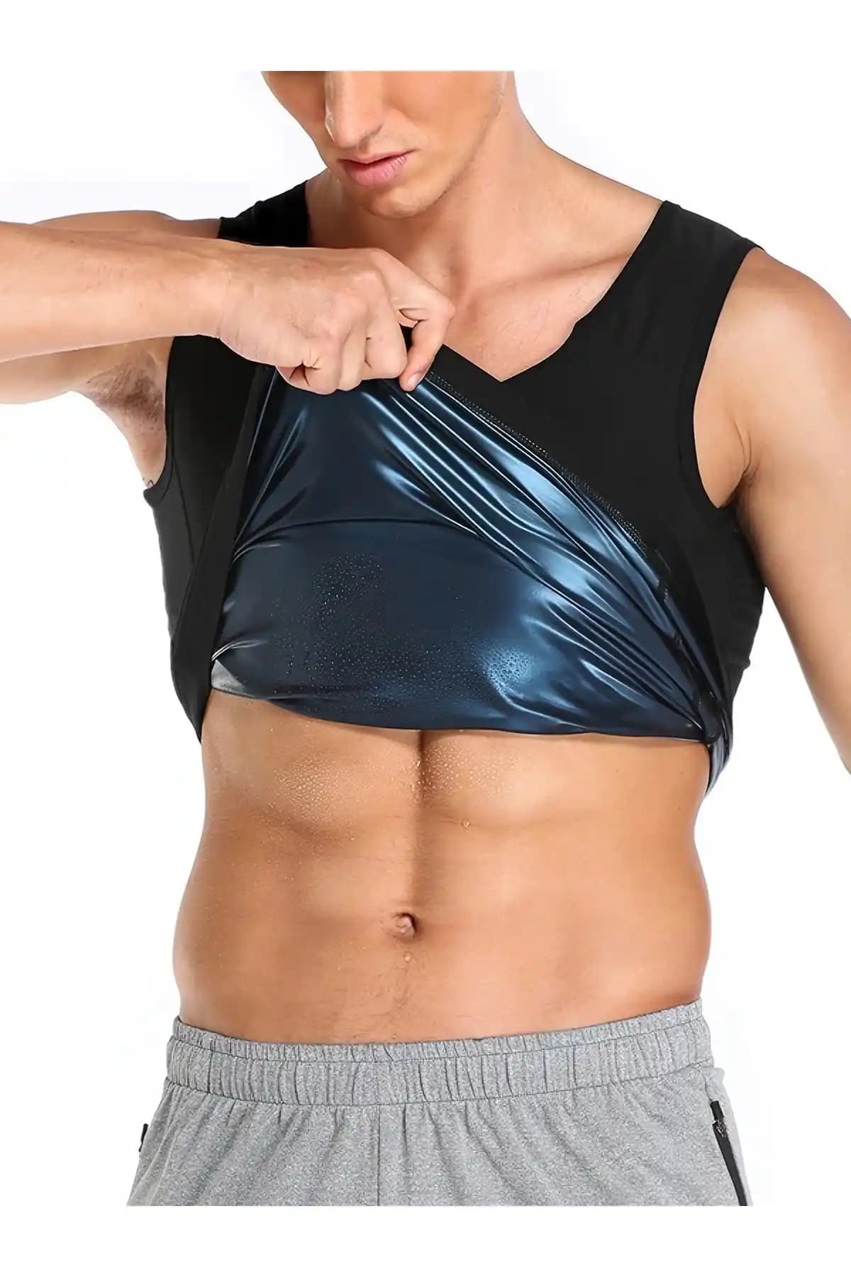 MİSTİRİK Nodiko Bibax Erkek Sauna Termal Atlet: Yağ Yakımını Destekleyen Polymer Kumaş Tasarımı