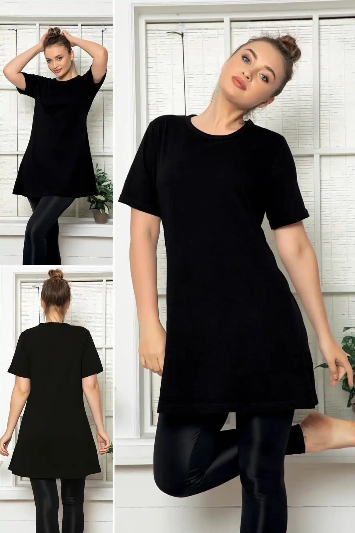 MyBen Kadın Siyah Kısa Kol Pamuklu Bisiklet Yaka Penye Tunik İnceleme ve Kullanım Önerileri