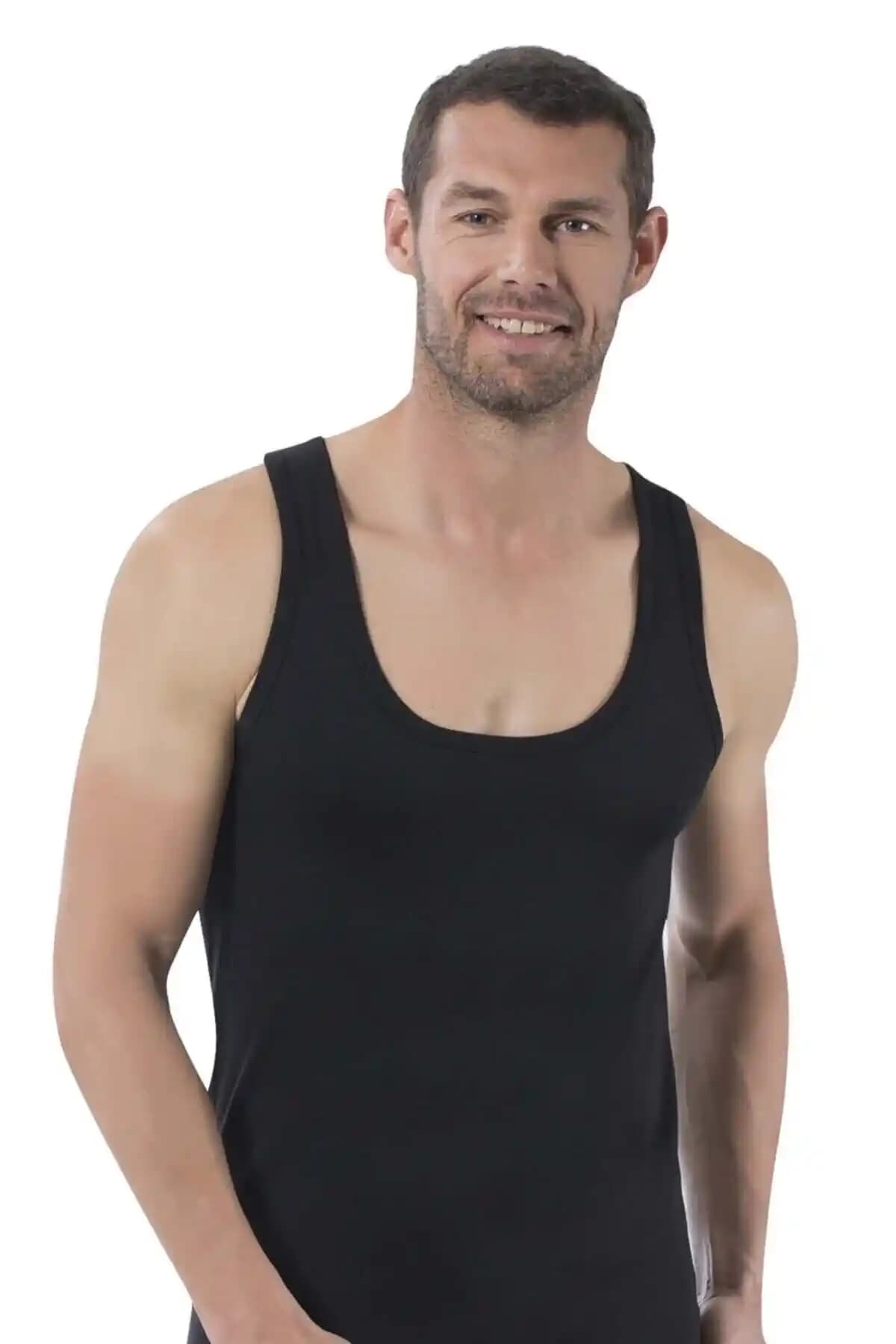 Nacar Store Erkek Siyah Pamuklu Atlet 6'lı Paket Günlük Rahat Kullanım İçin Uygun