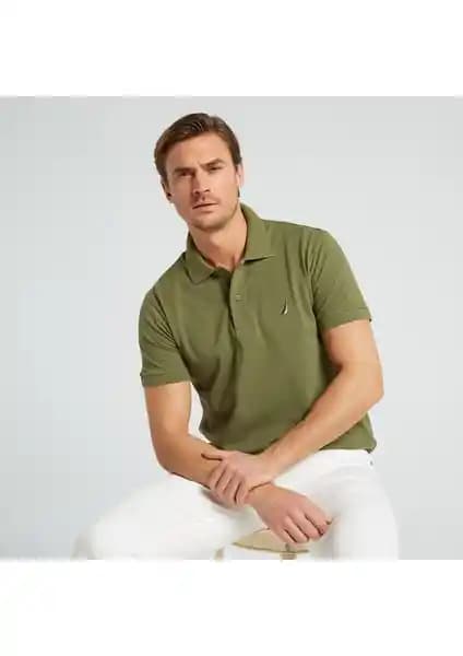 Nautica Erkek Yeşil Classic Fit Kısa Kollu Polo Tişörtü: Şıklık ve Konforun Buluşması