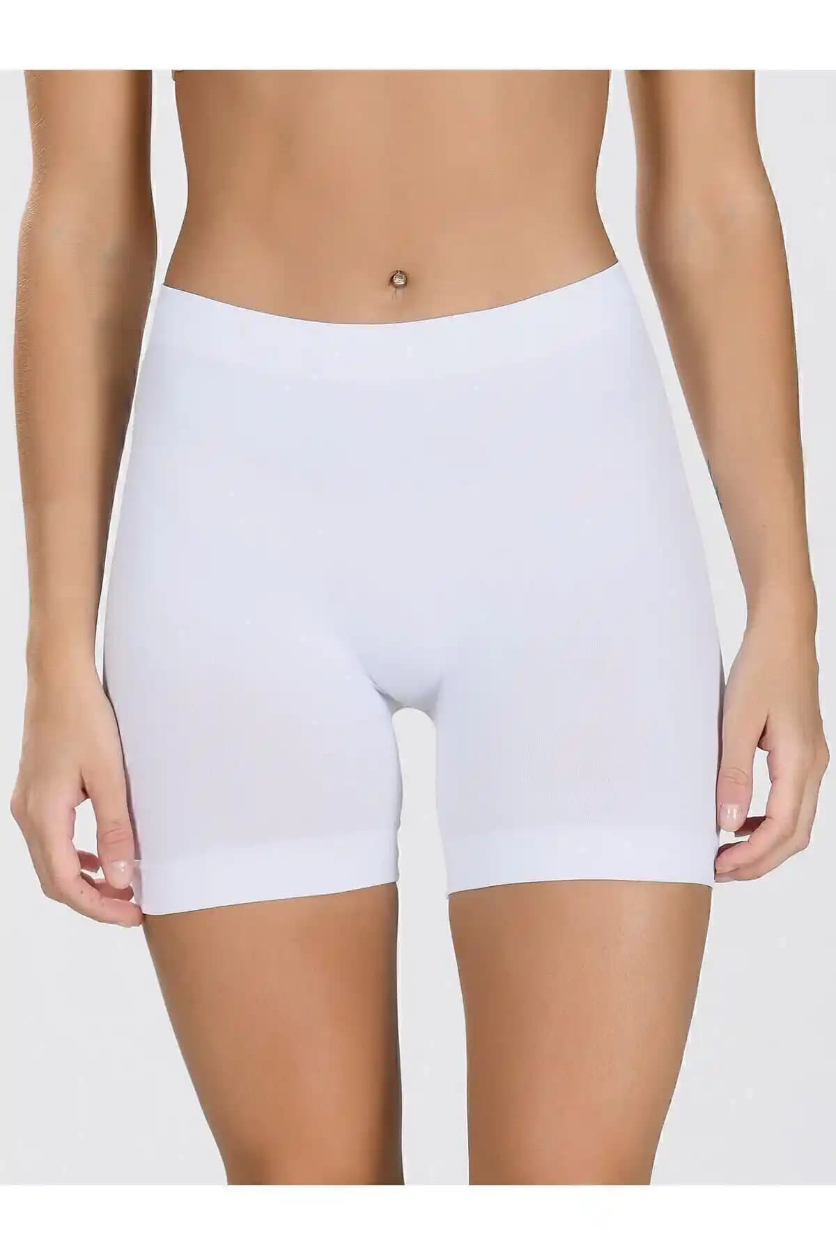 Nbb Kadın Beyaz Seamless Dikişsiz Şort Boxer 2007 Konfor ve Şıklık Sunan Tasarım