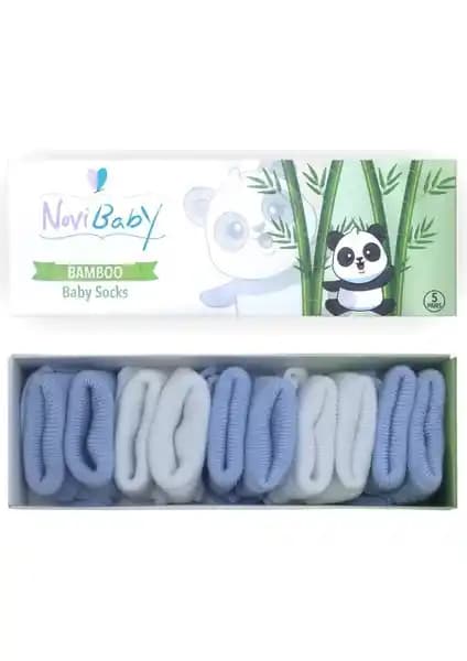 Novibaby 5'li Bambu Yenidoğan Bebek Çorapları Doğal ve Hassas Ciltler İçin Güvenli Seçenek