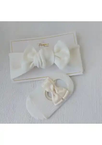 Pempem Kız Bebek Bandana Çorap Takımı: Şık ve Konforlu Bebek Giyim Seti