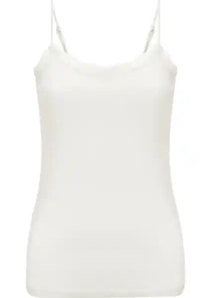 Penti Beyaz İnce Askılı Dantel Detaylı Atlet: Şıklık ve Konforun Bir Arada Sunumu