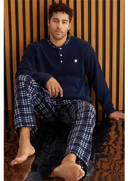 Polar Erkek Pijama Takımı Klasik Ekose Desen ve Yüksek Isı Tutma Özelliğiyle