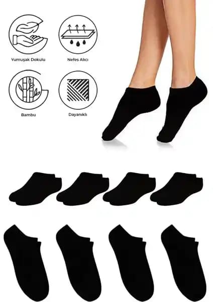 Saysez Bambu Kadın Sneaker Çorapları Siyah Renk ve Konfor Özellikleriyle Günlük Kullanım İçin