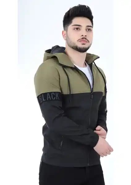 Stil Kombin Black Parçalı Kapşonlu Mevsimlik Mont Günlük ve Şık Kullanım İçin Uygun