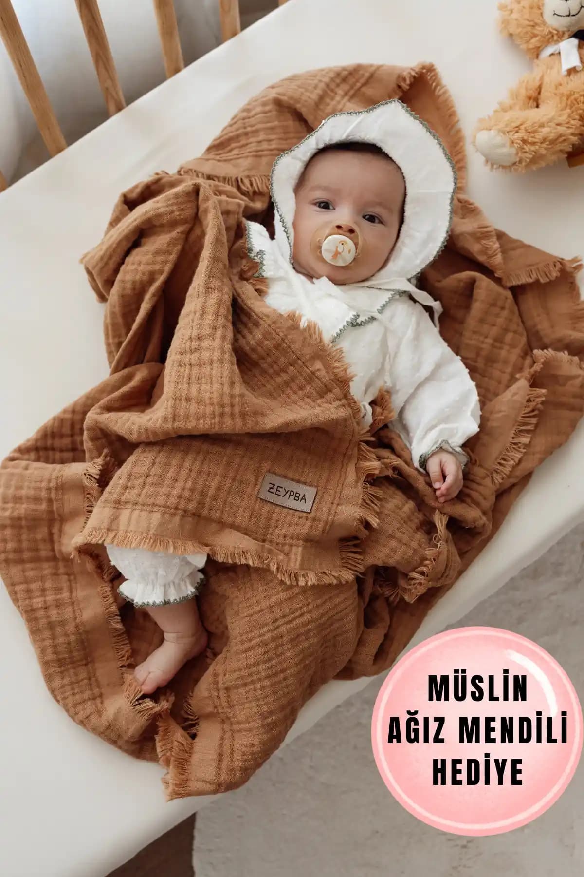ZEYPBA Sütlü Kahve Müslin Bebek ve Çocuklar İçin Çok Yönlü Doğal Konfor Ürünü
