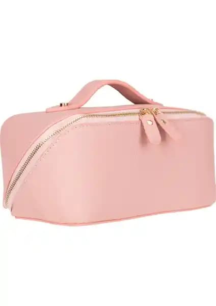 BloominBag Ella Blush Shell Deri Seyahat ve Makyaj Çantası Şıklığı ve İşlevselliği Bir Arada