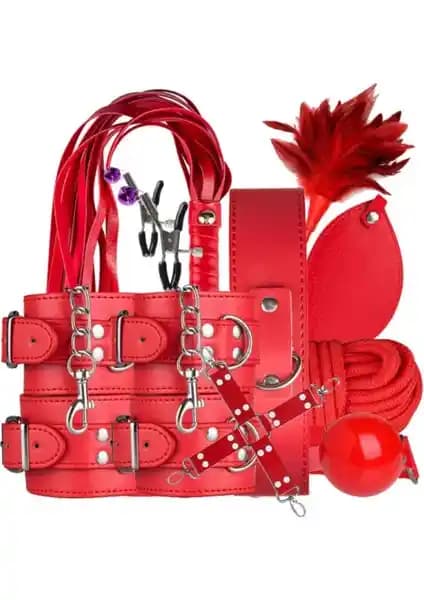 Etsmagaza Fantasy Series 7'li Pozisyon Seti Kırmızı Güvenli ve Şık BDSM Aksesuarları