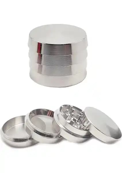 Falconetti Silver 52MM Çok Fonksiyonlu Ot ve Baharat Öğütücüsü, Dayanıklı Zinc Alloy Malzeme ile