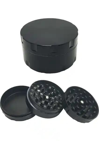 Falconetti Siyah 55 Mm. Grinder Alloy Herbal Öğütücü - Dayanıklı ve Pratik Baharat ve Ot Öğütücü