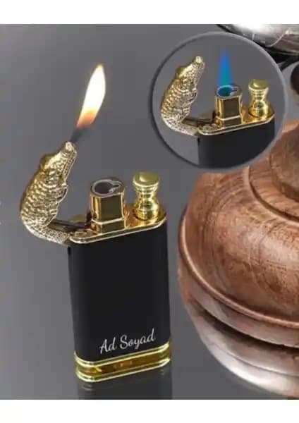 Kişiye Özel Ejderha Figürlü Çift Alev Gazlı Çakmak - Estetik ve Dayanıklı Tasarım