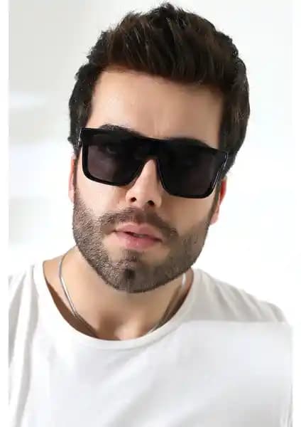 Lozzo Erkek Siyah Yekpare Cam Polarize Güneş Gözlüğü Modern ve Dayanıklı Tasarım