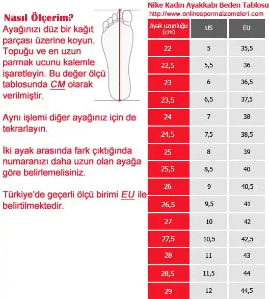 Nike Ayakkabı Numara Seçimi ve Doğru Bedeni Belirlemenin İpuçları
