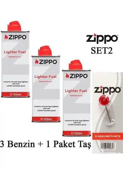 Zippo Çakmak İkmal Seti Güvenilir Orijinal Yedek Parça ve Yakıt İçin Ideal Seçenek