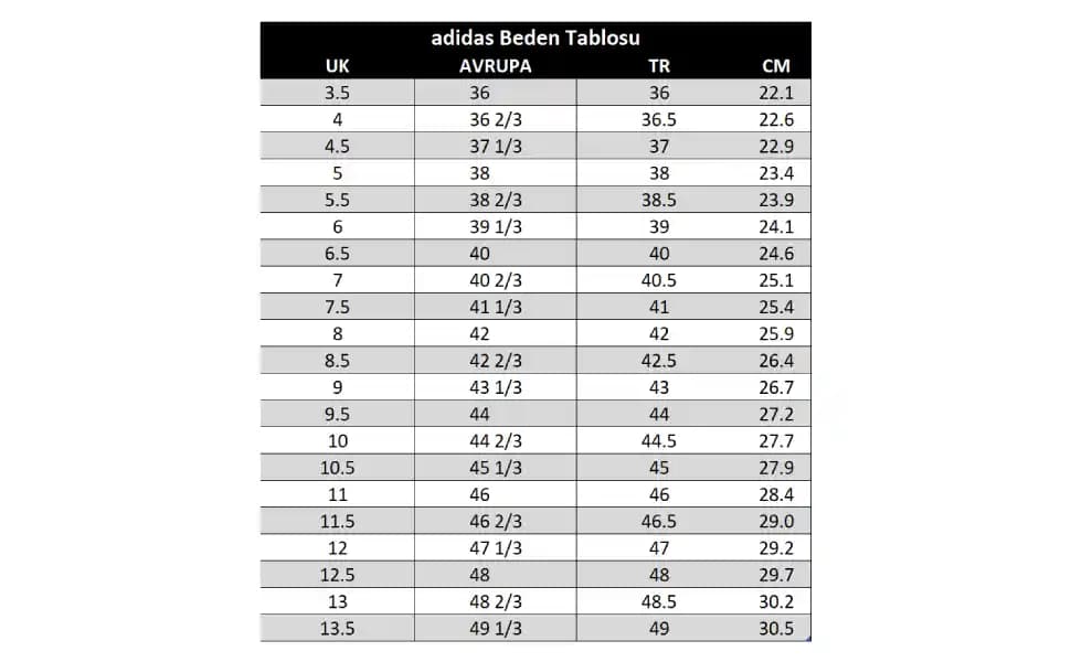 Ayak Ölçüsü ve Adidas Ayakkabı Beden Tablosu Rehberi: Doğru Seçim İçin İpuçları