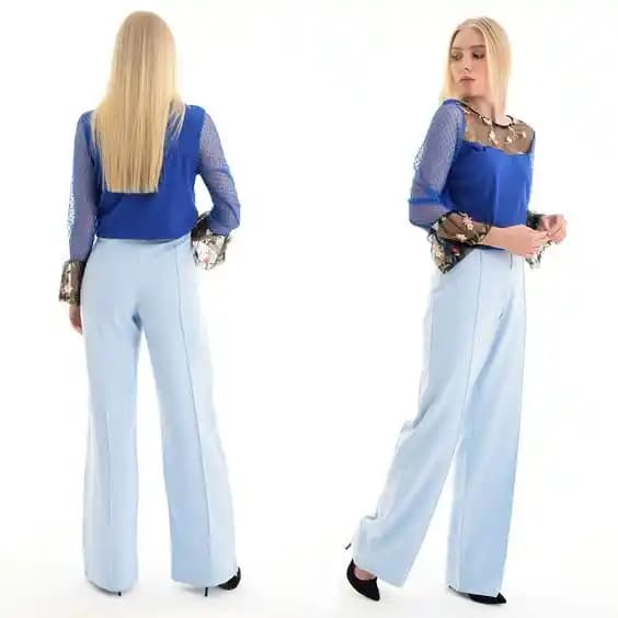 Buz Mavisi Pantolon Kombinleri Kadınlar İçin Moda Rehberi ve Stil İpuçları