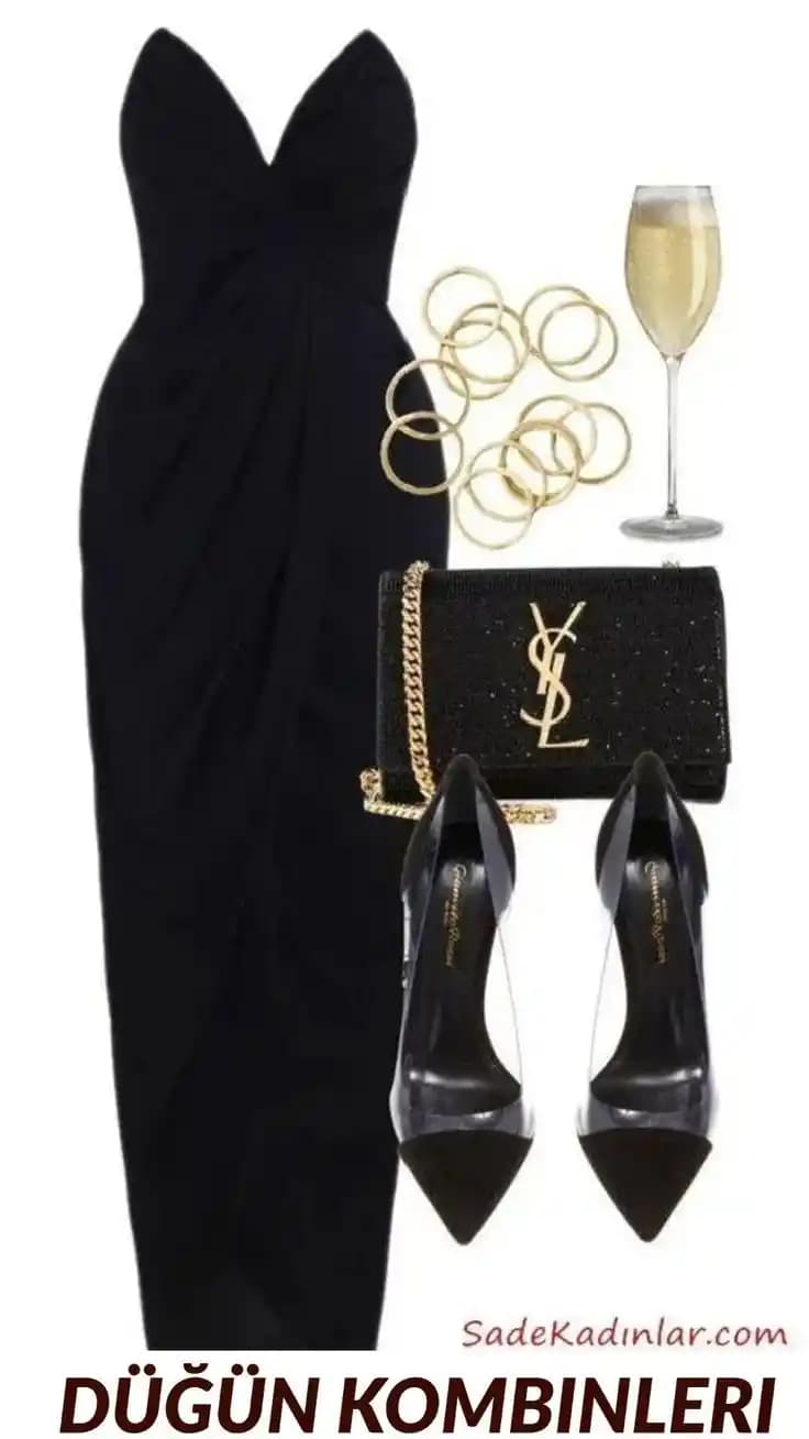 Düğünlerde Şıklık İçin Siyah Elbise Kombinleri ve Moda Trendleri