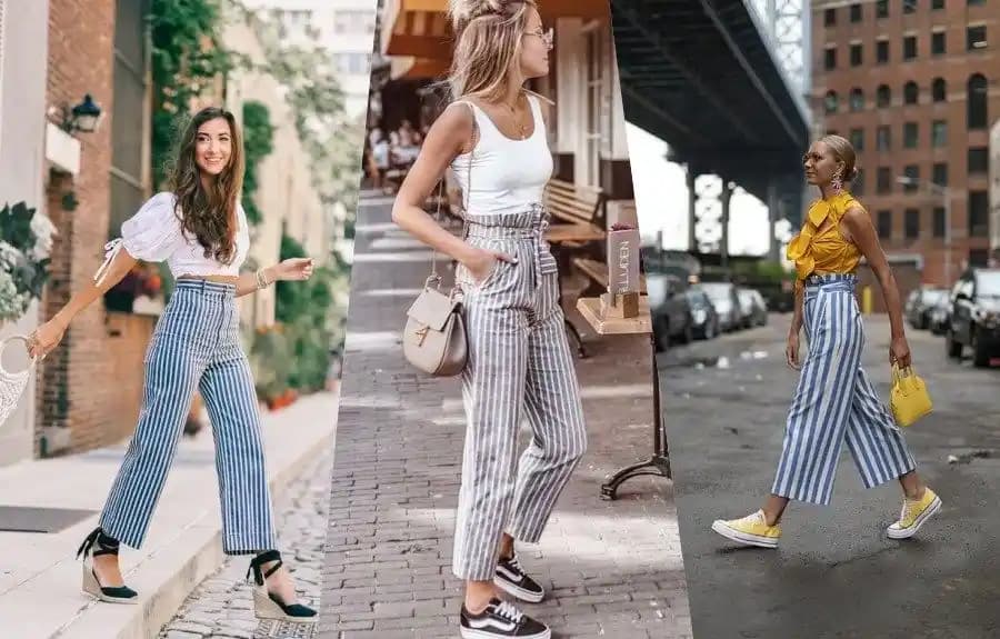 Kadın Çizgili Pantolon Kombinleri ve Moda Trendleri 2023