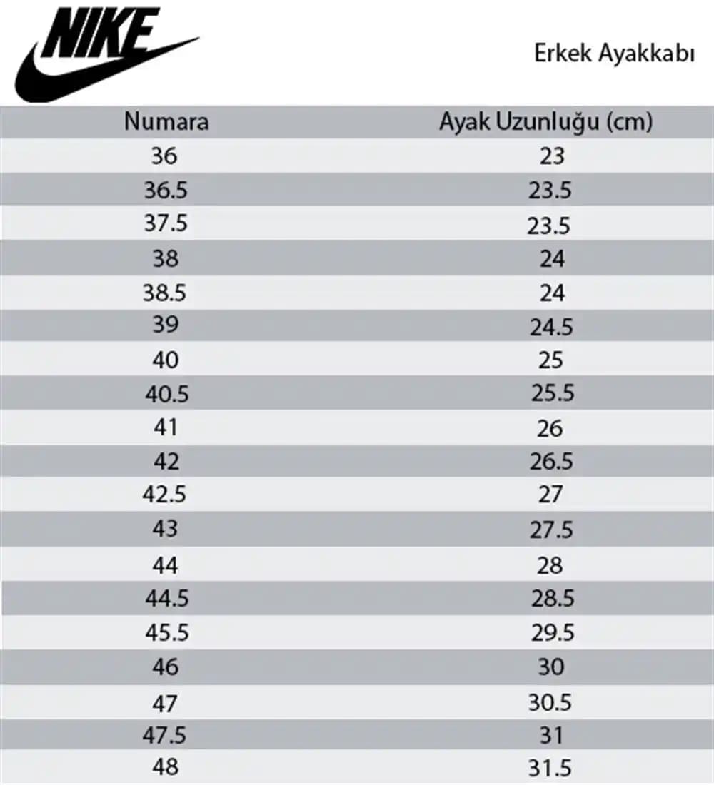 Nike Erkek Ayakkabısı Beden Tablosu ile Doğru Bedeni Seçmenin Yolları ve Önemi