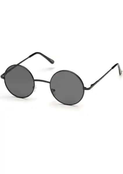 Belletti BL1968 Yuvarlak Siyah Camlı Unisex Güneş Gözlüğü Şık ve Fonksiyonel Tasarım