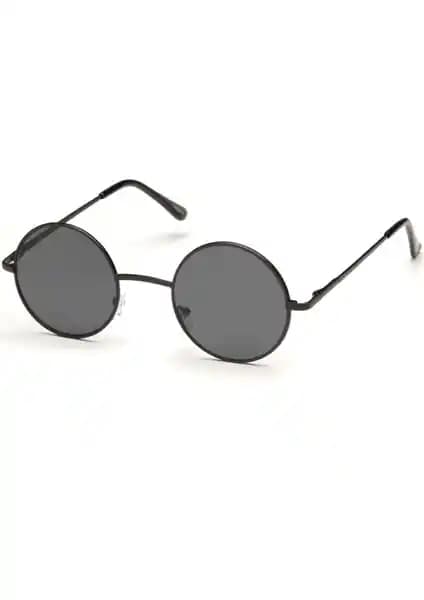 Belletti BL1968 Yuvarlak Siyah Camlı Unisex Güneş Gözlüğü Şık ve Fonksiyonel Tasarım